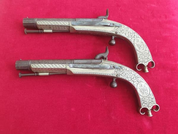 A fine pair of Scottish Highlander's all metal percussion pistols by MURDOCH. Circa 1840. Ref 1863